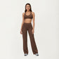 High Waist Flare Yoga Pants with Stretch Fabric and Smooth Compression Fit