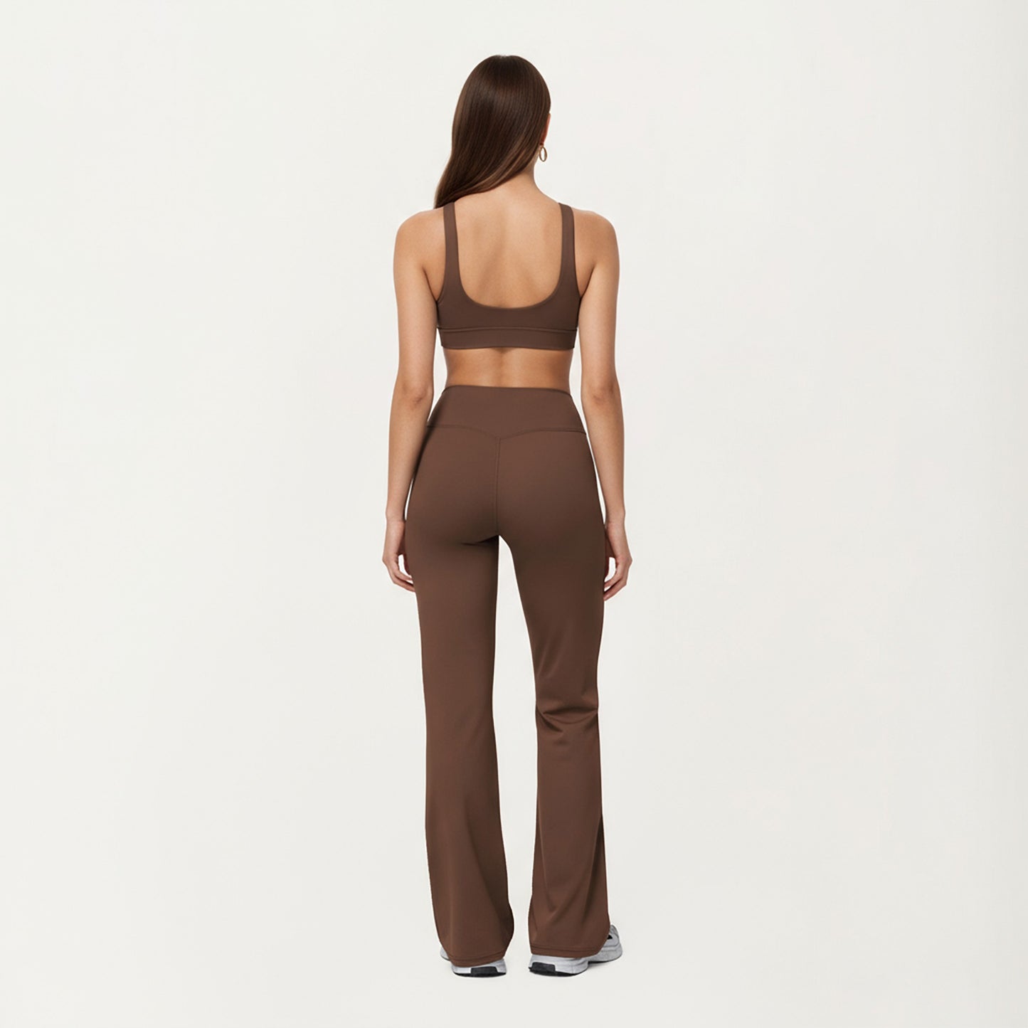 High Waist Flare Yoga Pants with Stretch Fabric and Smooth Compression Fit