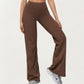 High Waist Flare Yoga Pants with Stretch Fabric and Smooth Compression Fit