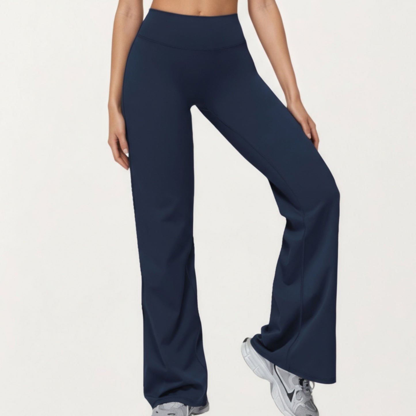 High Waist Flare Yoga Pants with Stretch Fabric and Smooth Compression Fit