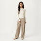 Long Sleeve Rib Knit Top with Boat Neckline and Slim Fit Silhouette