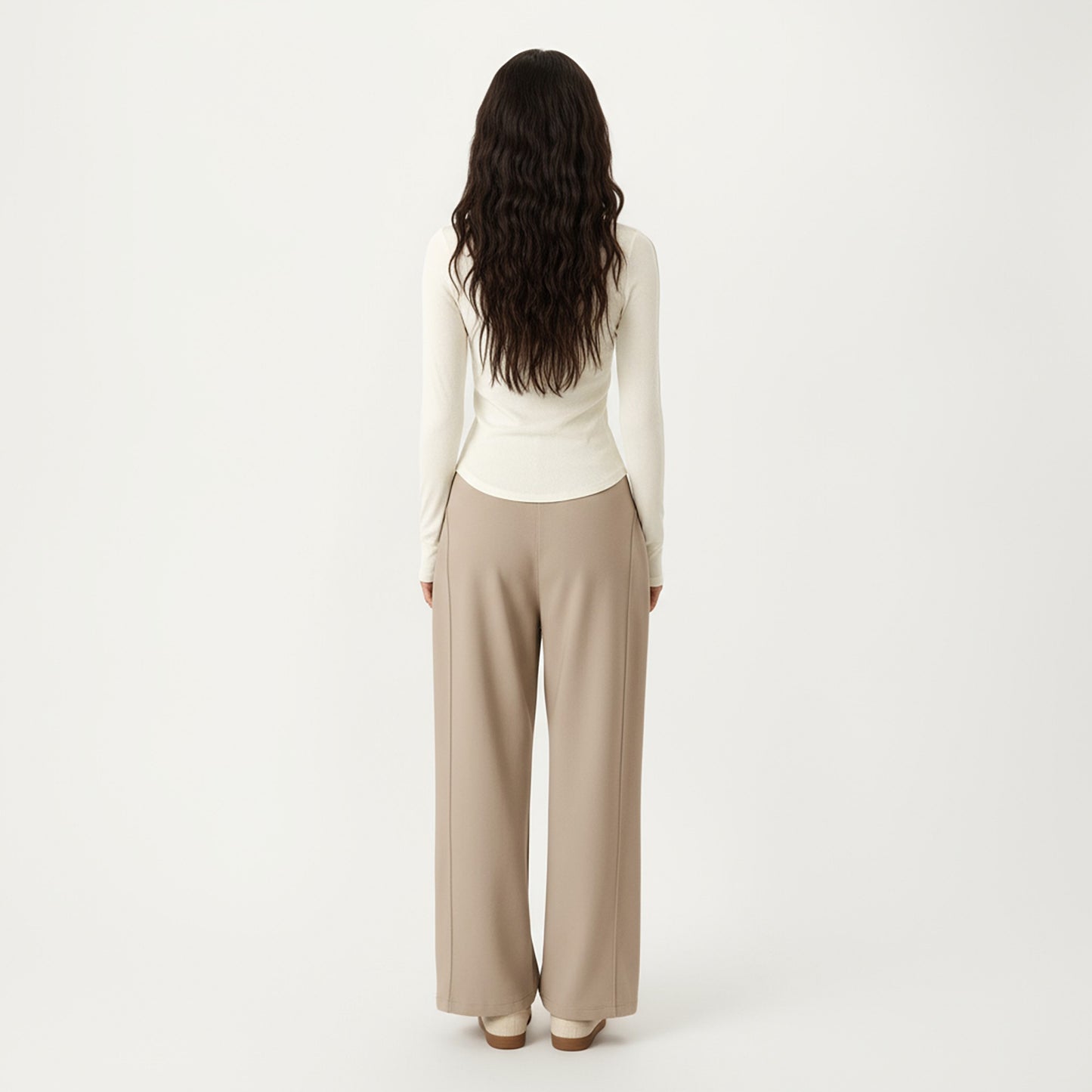 Long Sleeve Rib Knit Top with Boat Neckline and Slim Fit Silhouette