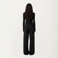 Long Sleeve Rib Knit Top with Boat Neckline and Slim Fit Silhouette