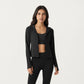 Long Sleeve Zip Up Hoodie Jacket with Contoured Fit and Thumbhole Cuffs