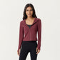Long Sleeve Zip Up Hoodie Jacket with Contoured Fit and Thumbhole Cuffs