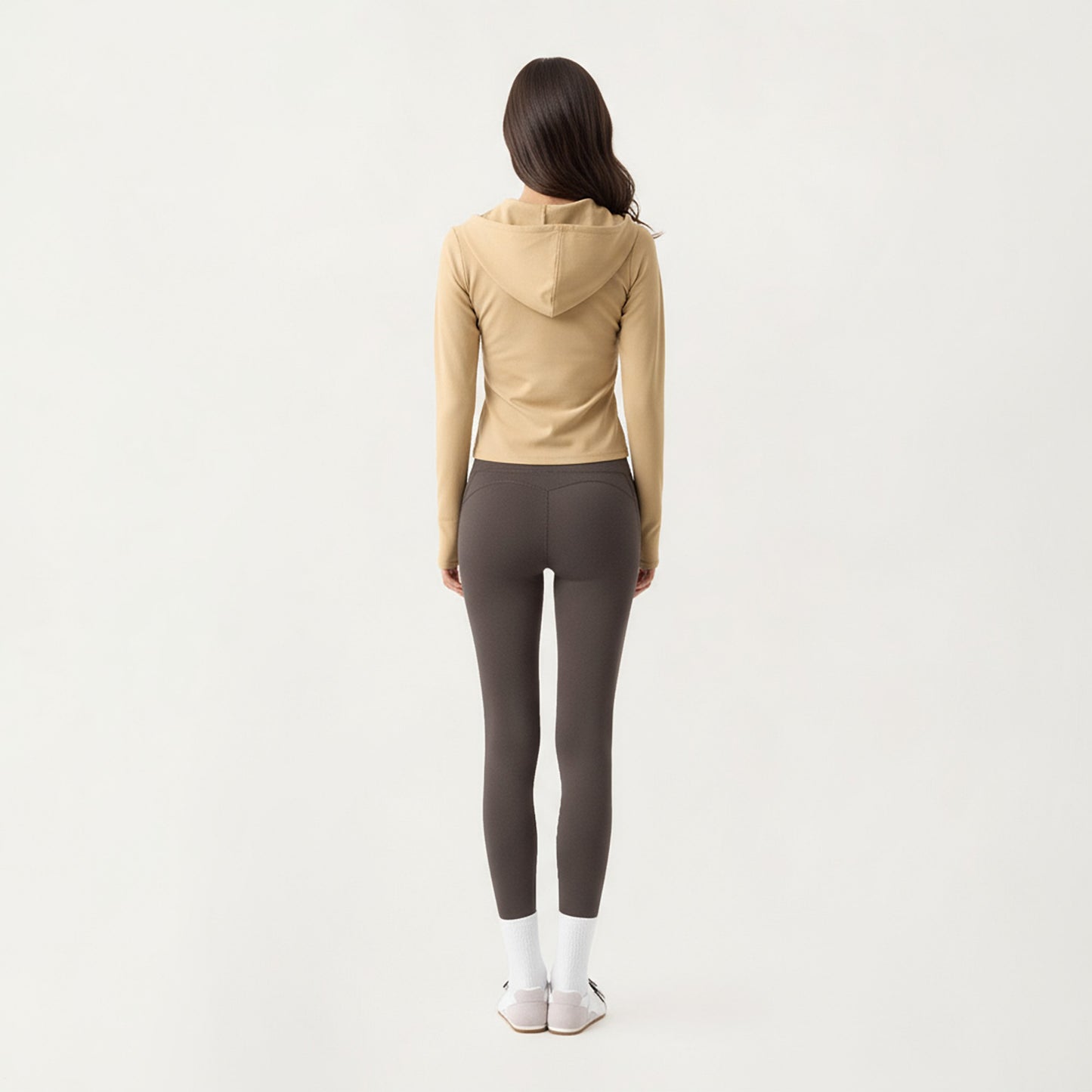 Long Sleeve Zip Up Hoodie Jacket with Contoured Fit and Thumbhole Cuffs