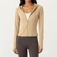 Long Sleeve Zip Up Hoodie Jacket with Contoured Fit and Thumbhole Cuffs