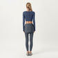 Long Sleeve Cropped Button Front Top with Square Neckline and Fitted Silhouette