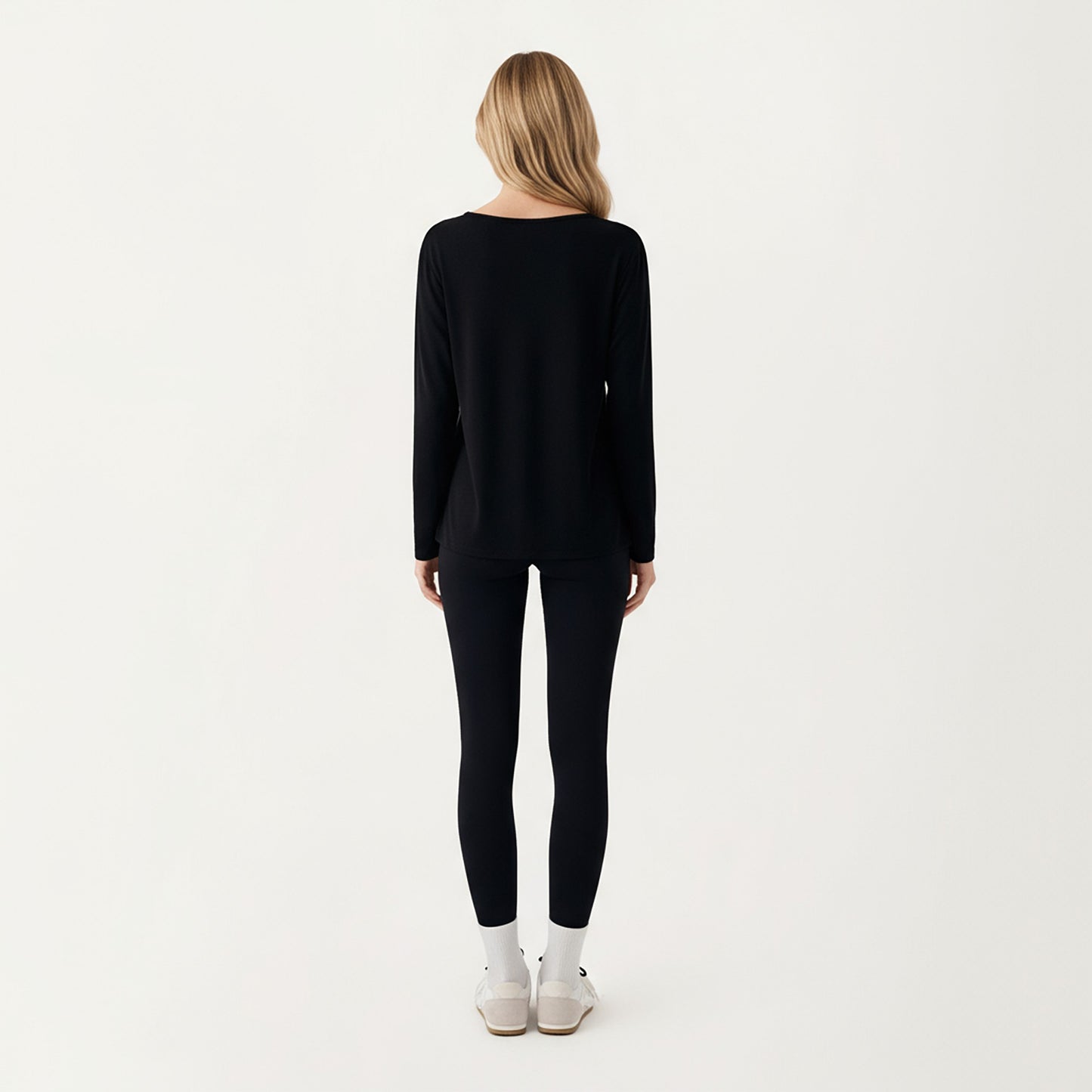 Long Sleeve Pullover Top with Relaxed Fit and Boat Neckline