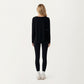 Long Sleeve Pullover Top with Relaxed Fit and Boat Neckline