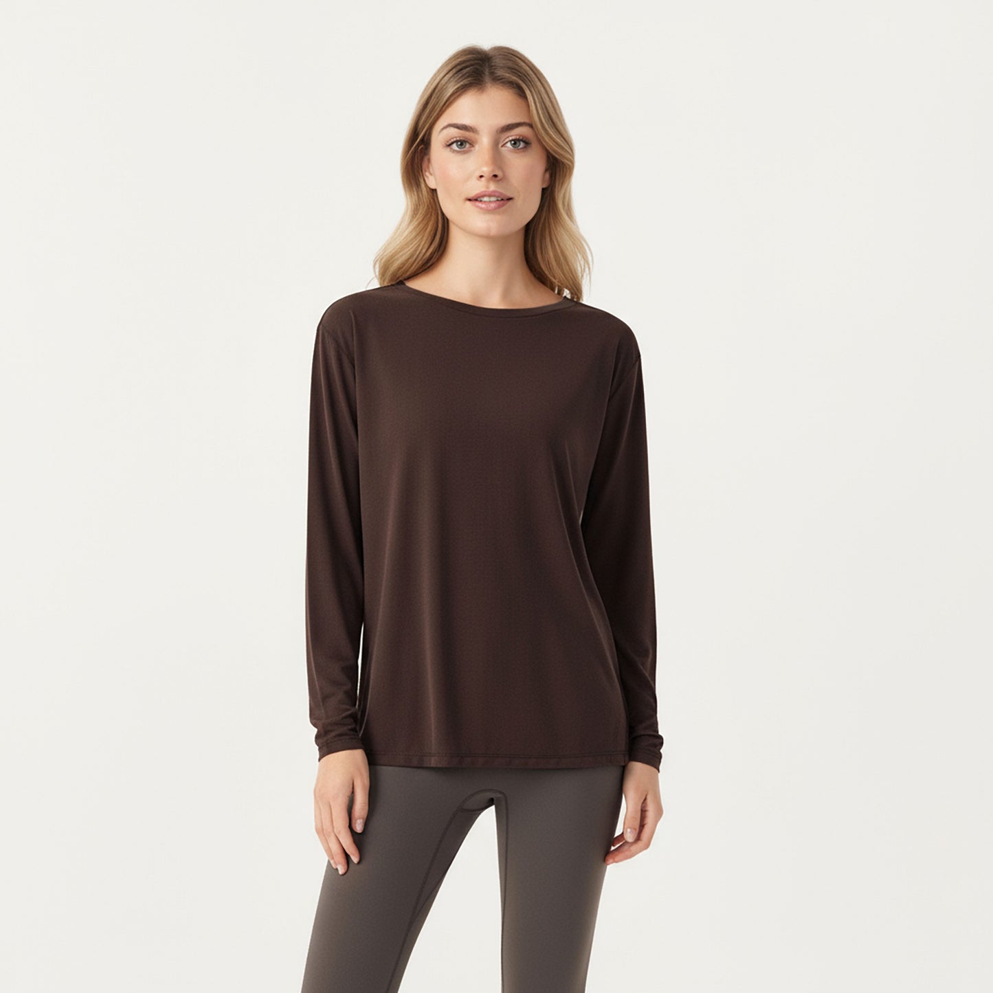 Long Sleeve Pullover Top with Relaxed Fit and Boat Neckline