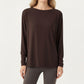 Long Sleeve Pullover Top with Relaxed Fit and Boat Neckline