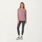 Long Sleeve Pullover Top with Relaxed Fit and Boat Neckline