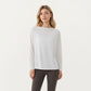 Long Sleeve Pullover Top with Relaxed Fit and Boat Neckline