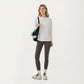 Long Sleeve Pullover Top with Relaxed Fit and Boat Neckline