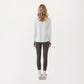 Long Sleeve Pullover Top with Relaxed Fit and Boat Neckline