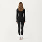 Long Sleeve Zip Front Cropped Jacket with Contoured Seams and Thumbhole Cuffs