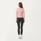 Long Sleeve Zip Front Cropped Jacket with Contoured Seams and Thumbhole Cuffs