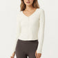 Long Sleeve Zip Front Cropped Jacket with Contoured Seams and Thumbhole Cuffs