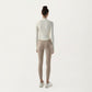 Long Sleeve Ribbed Knit Half Zip Top with Curved Hem and Fitted Silhouette