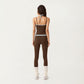 Contrast Trim Halter Neck Cami Top with Fitted Silhouette and Scoop Neckline