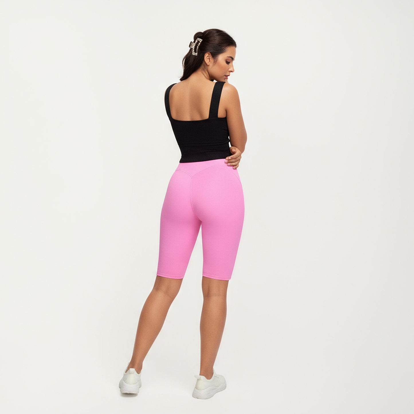 Ribbed Square Neck Tank Top with Wide Straps and Fitted Stretch Design