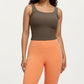 Ribbed Square Neck Tank Top with Wide Straps and Fitted Stretch Design