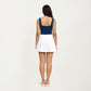 Ribbed Square Neck Tank Top with Wide Straps and Fitted Stretch Design