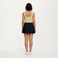 Ribbed Square Neck Tank Top with Wide Straps and Fitted Stretch Design