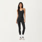 Spaghetti Strap Scoop Neck Cami Top with Fitted Stretch Fabric and Minimalist Design
