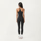 Spaghetti Strap Scoop Neck Cami Top with Fitted Stretch Fabric and Minimalist Design