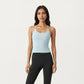 Spaghetti Strap Scoop Neck Cami Top with Fitted Stretch Fabric and Minimalist Design