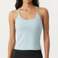 Spaghetti Strap Scoop Neck Cami Top with Fitted Stretch Fabric and Minimalist Design