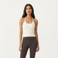Spaghetti Strap Scoop Neck Cami Top with Fitted Stretch Fabric and Minimalist Design