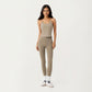Spaghetti Strap Scoop Neck Cami Top with Fitted Stretch Fabric and Minimalist Design