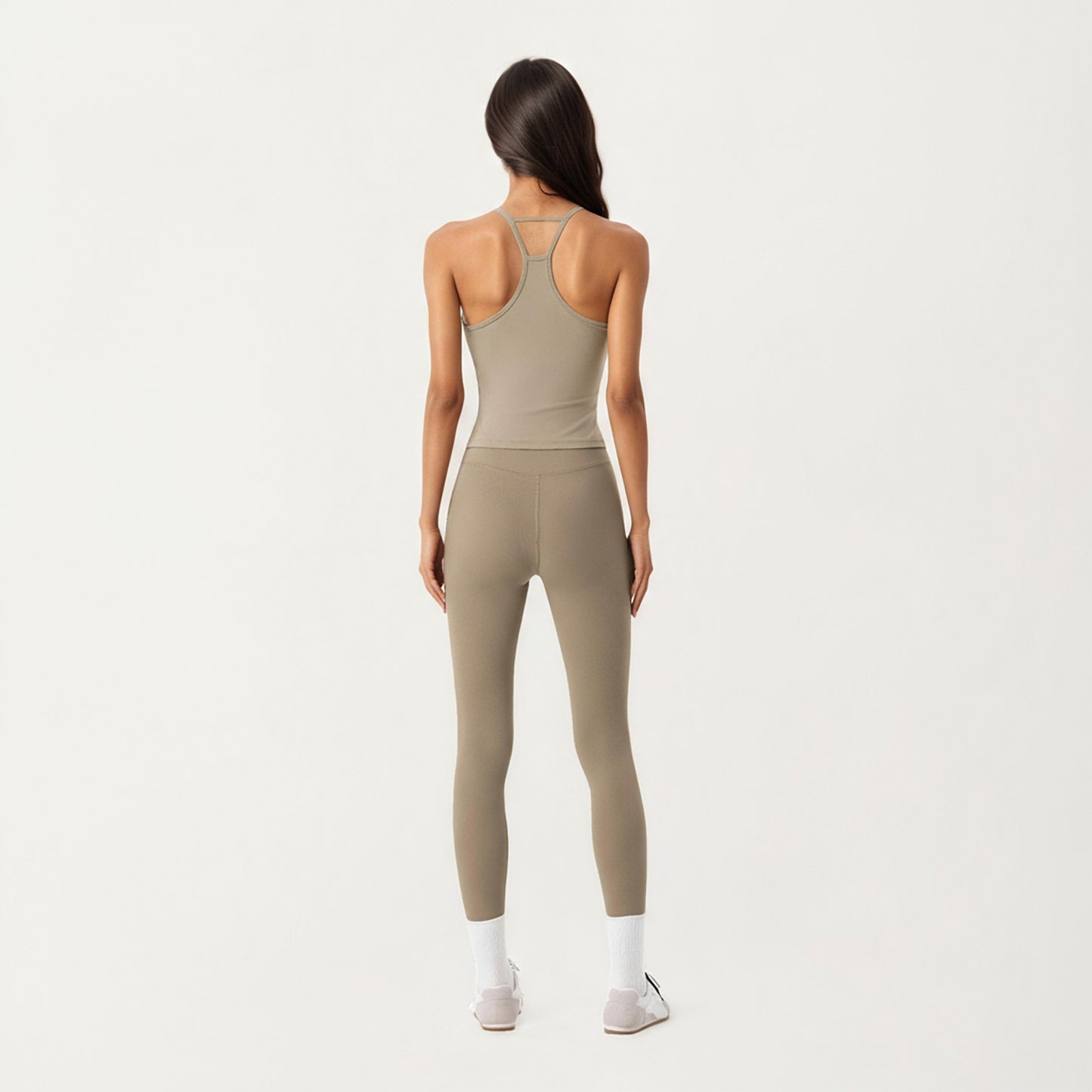 Spaghetti Strap Scoop Neck Cami Top with Fitted Stretch Fabric and Minimalist Design