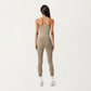 Spaghetti Strap Scoop Neck Cami Top with Fitted Stretch Fabric and Minimalist Design