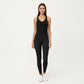 V-Neck Ruched Side Tank Top with Fitted Stretch Fabric and Sleek Contoured Silhouette