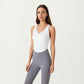 V-Neck Ruched Side Tank Top with Fitted Stretch Fabric and Sleek Contoured Silhouette