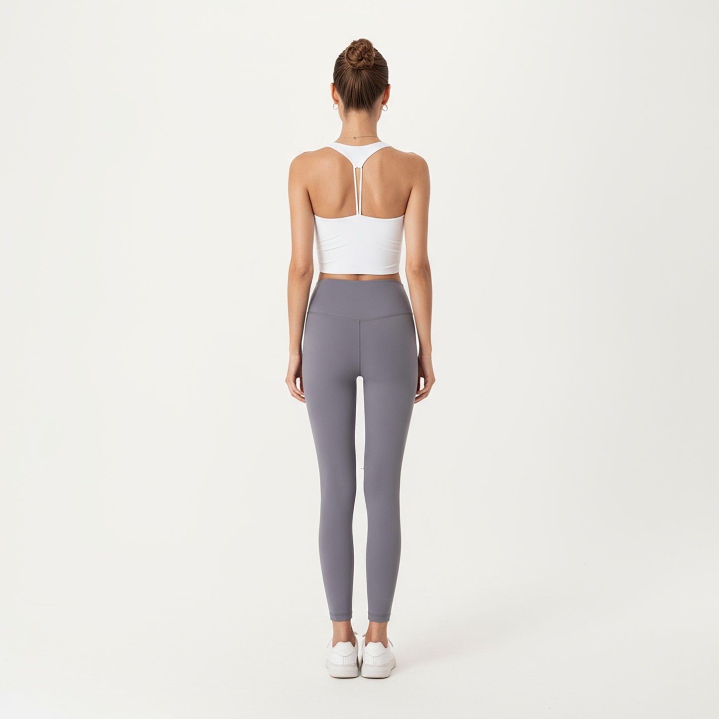 V-Neck Ruched Side Tank Top with Fitted Stretch Fabric and Sleek Contoured Silhouette