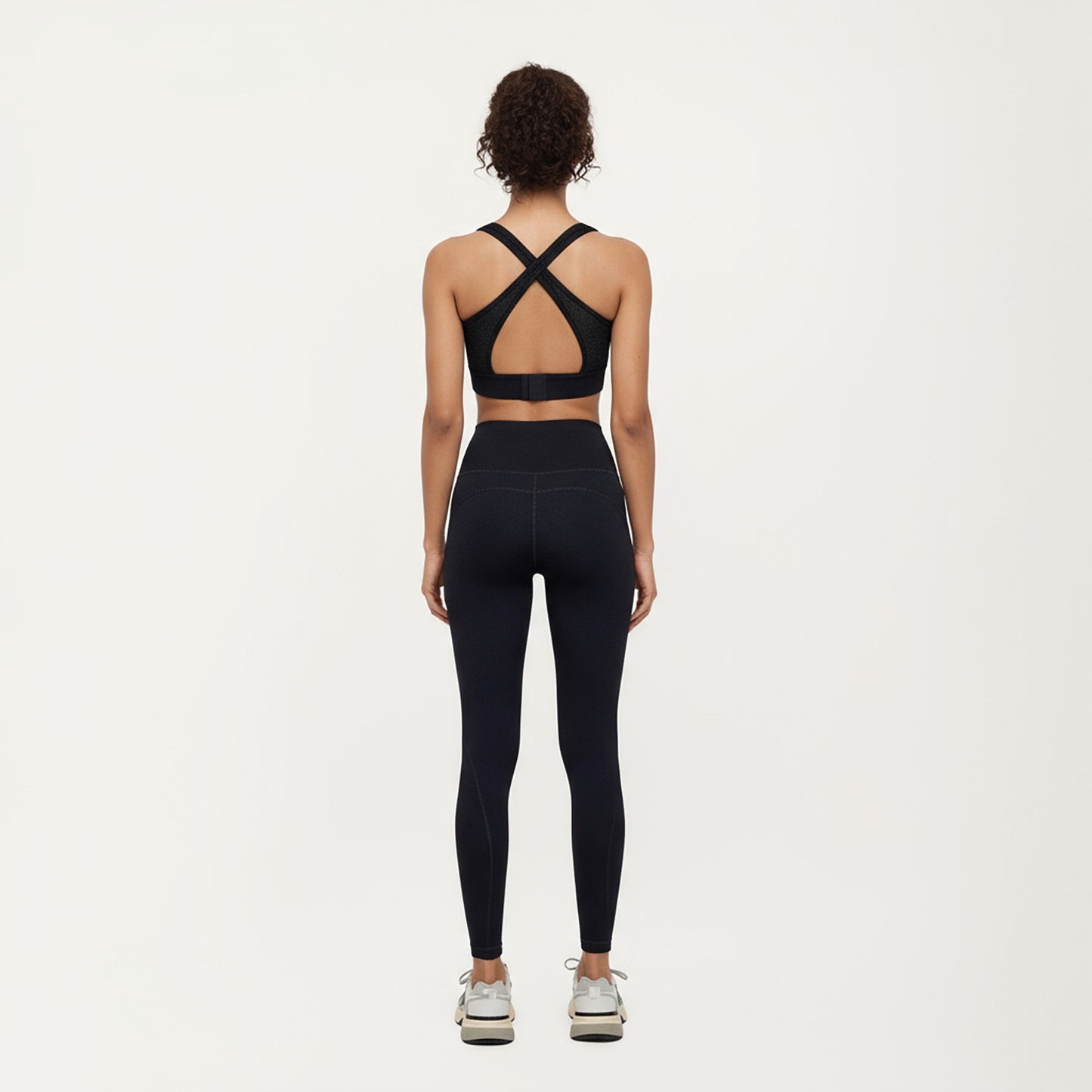 High Waist Leggings with Contrast Seam Detailing and Stretch Compression Fit