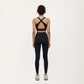 High Waist Leggings with Contrast Seam Detailing and Stretch Compression Fit