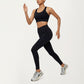 High Waist Leggings with Contrast Seam Detailing and Stretch Compression Fit