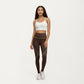 High Waist Leggings with Contrast Seam Detailing and Stretch Compression Fit