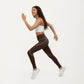 High Waist Leggings with Contrast Seam Detailing and Stretch Compression Fit