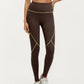 High Waist Leggings with Contrast Seam Detailing and Stretch Compression Fit