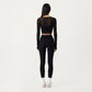 Ribbed Knit High Waist Leggings with Wrap Tie Waistband and Contrast Cuffed Hem