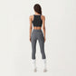 Ribbed Knit High Waist Leggings with Wrap Tie Waistband and Contrast Cuffed Hem