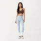 Ribbed Knit High Waist Leggings with Wrap Tie Waistband and Contrast Cuffed Hem
