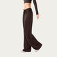 Wide Leg Lounge Pants with Wrap Tie Waistband and Relaxed High Waist Fit